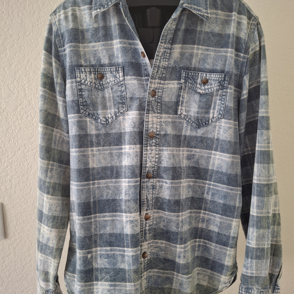 Men's Blue Plaid Shirt